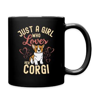 Sweet Welsh Corgi puppy lover kawaii - Full Colour Mug - black - Right