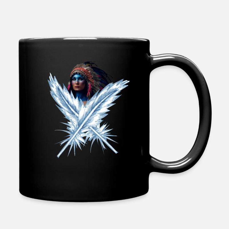 Federschmuck - Tasse einfarbig - Schwarz
