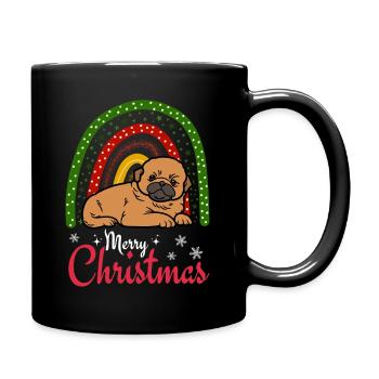Süßer Pekinese Welpe Weihnachten Kawaii - Tasse einfarbig - Schwarz - Rechts