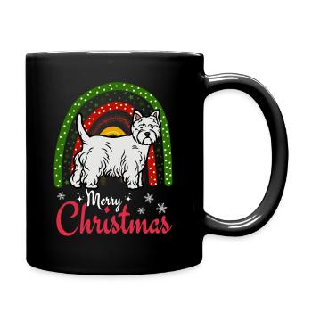 West Highland White Terrier Kawaii Bonbons de Noël - Mug uni - noir - Droite