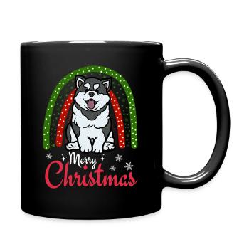 Christmas Sweet Husky Lover Kawaii - Full Colour Mug - black - Right