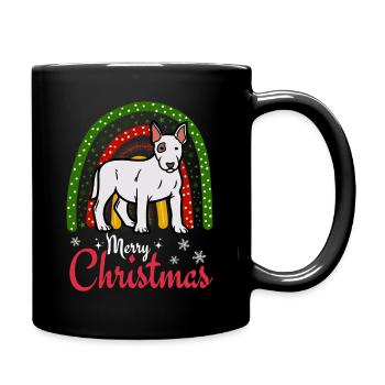 Süßer Bullterrier Liebhaber Kawaii Weihnachten - Tasse einfarbig - Schwarz - Rechts