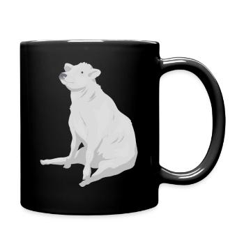 Paula die sitzende Kuh - Tasse einfarbig - Schwarz - Rechts