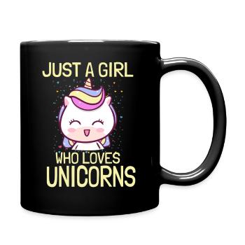 Nur ein Mädchen das Einhorn liebt - Tasse einfarbig - Schwarz - Rechts