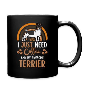Teddy Roosevelt Terrier Kaffee Hund Cafe Kawaii - Tasse einfarbig - Schwarz - Rechts