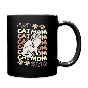 Cute Burmilla Cat Mama - Full Colour Mug - black - Right