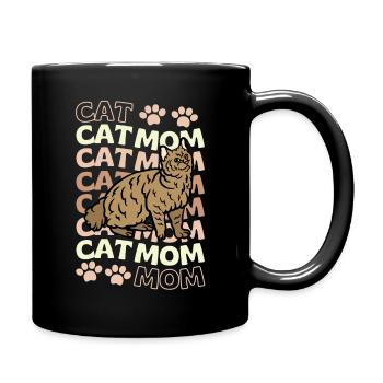 Cute Pixie Bob Cat Mom - Full Colour Mug - black - Right
