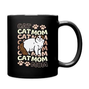 Cute Scottish Fold Cat Mama Scottish Folding Ear - Full Colour Mug - black - Right