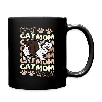 Cute Cymric Cat Mama - Full Colour Mug - black - Right