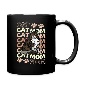 Cute Maine Coon Cat Mom - Full Colour Mug - black - Right