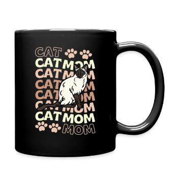 Cute Siam Cat Mama - Full Colour Mug - black - Right