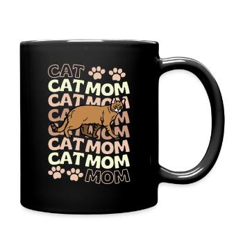 Cute Chausie Cat Mom - Full Colour Mug - black - Right