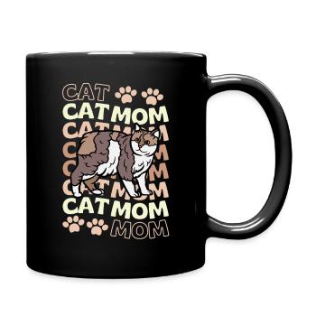 Cute Manx Cat Mom - Full Colour Mug - black - Right