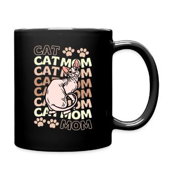 Cute Sphynx Cat Mama - Full Colour Mug - black - Right