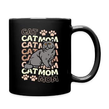 Mignon British Shorthair Cat Cat Mama - Mug uni - noir - Droite