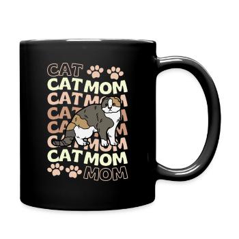 Cute Scottish Fold Cat Mama Scottish Folding Ear - Full Colour Mug - black - Right
