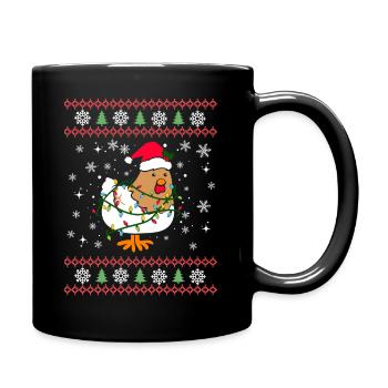 Funny Chicken Christmas - Full Colour Mug - black - Right