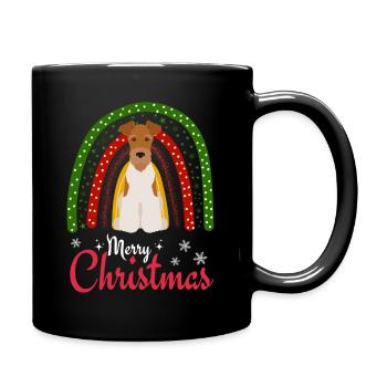 Noël Fox Terrier - Mug uni - noir - Droite