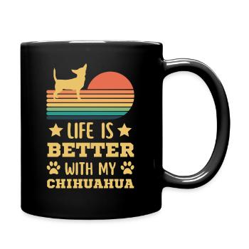 Legendary Chihuahua Vintage Retro - Full Colour Mug - black - Right