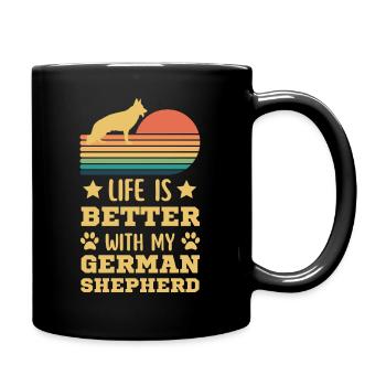 Legendary German Shepherd Vintage Retro - Full Colour Mug - black - Right