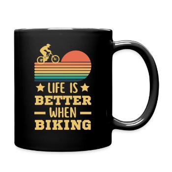 Biking retro vintage. Cycling mountain biking. - Full Colour Mug - black - Right