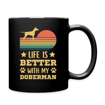 Doberman Vintage Rétro - Mug uni - noir - Droite