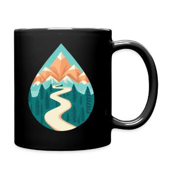 Travel drop - Full Colour Mug - black - Right