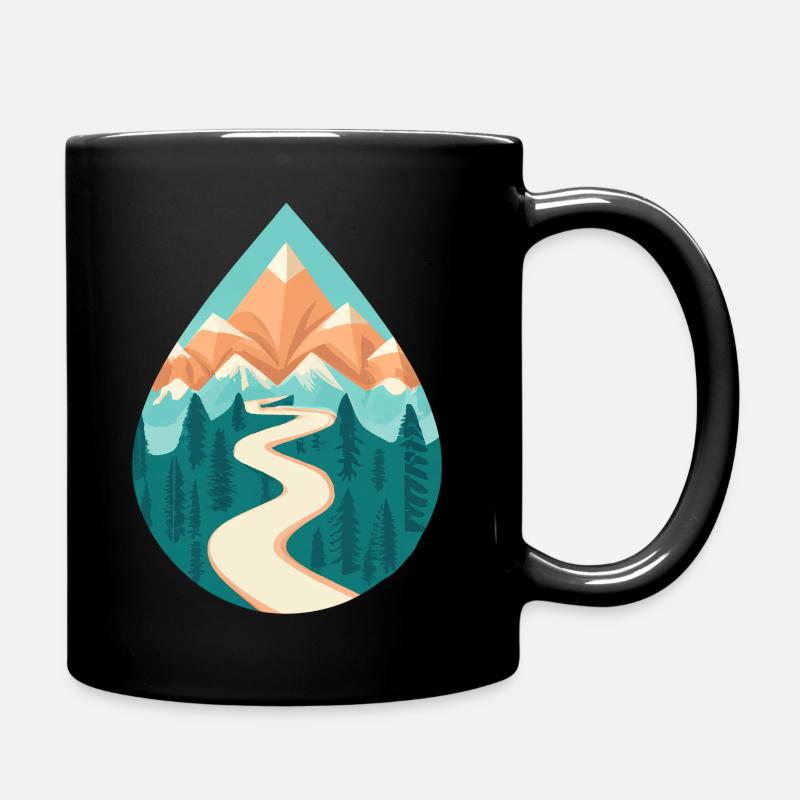 Travel drop - Full Colour Mug - black