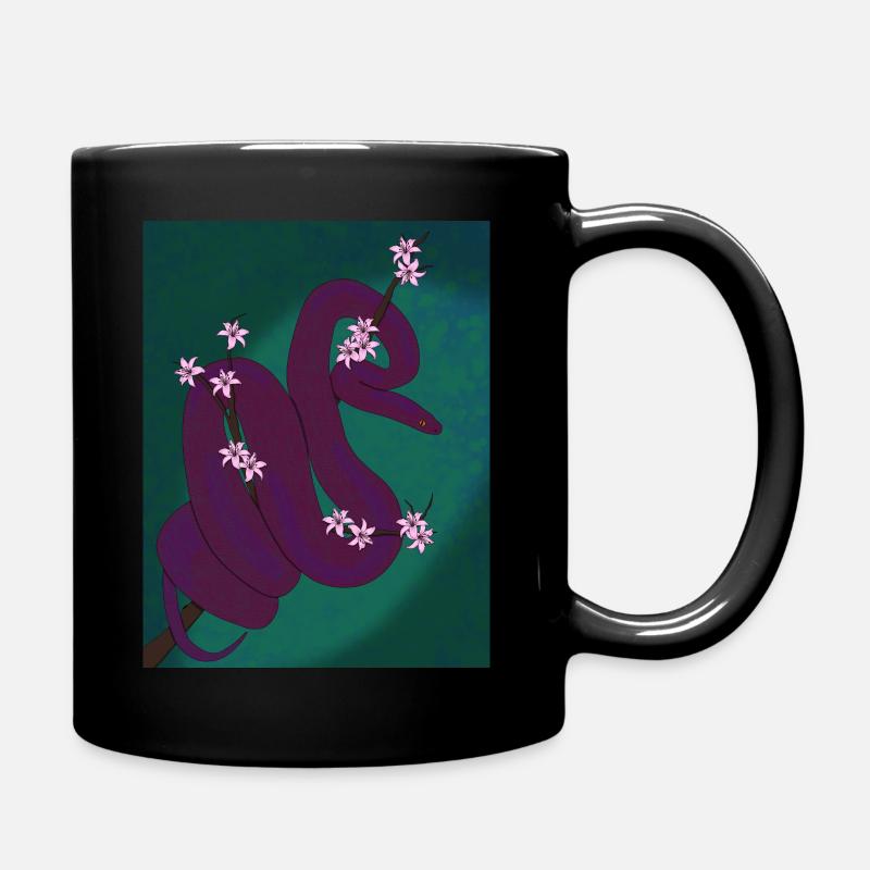 Plum Python (with background) - Full Colour Mug - black