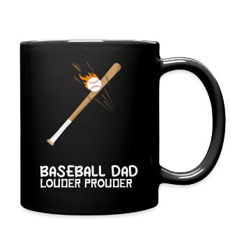 Softball Baseball Papa lauter stolzer Fan Ballers - Tasse einfarbig - Schwarz - Rechts