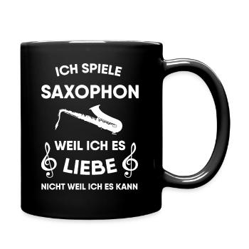 Saxophon - Tasse einfarbig - Schwarz - Rechts