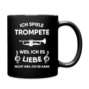 Trompete - Tasse einfarbig - Schwarz - Rechts