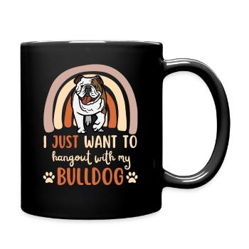 Cute English Bulldog Lovers Kawaii - Full Colour Mug - black - Right