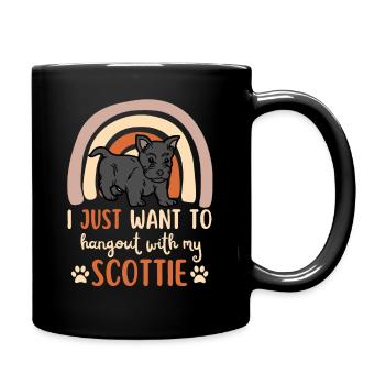 Süßer Scottish Terrier Welpe Liebhaber Kawaii - Tasse einfarbig - Schwarz - Rechts