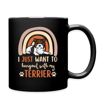 Cute Biewer Terrier Puppy Kawaii - Full Colour Mug - black - Right
