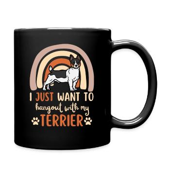 Süßer Teddy Roosevelt Terrier Welpe Kawaii - Tasse einfarbig - Schwarz - Rechts