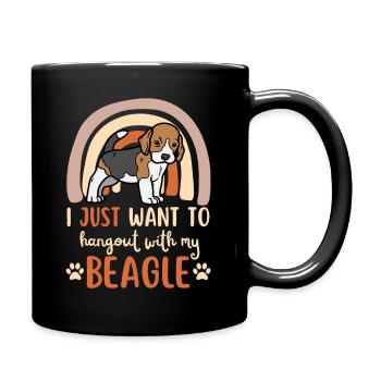 Beagle puppy dog cute beagle kawaii - Full Colour Mug - black - Right