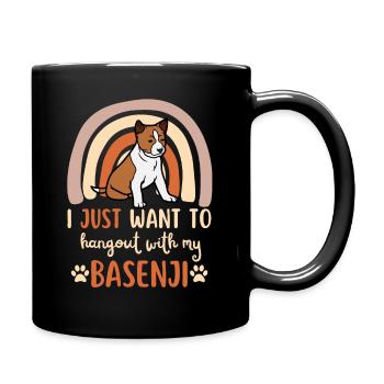 Süßer Basenji Welpe Liebhaber Kawaii - Tasse einfarbig - Schwarz - Rechts