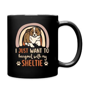 Mignon Shetland Sheepdog Puppy Lover Kawaii - Mug uni - noir - Droite