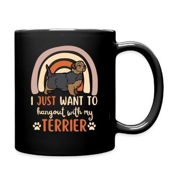 Süßer Norfolk Terrier Welpe Kawaii - Tasse einfarbig - Schwarz - Rechts