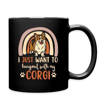 Sweet Welsh Corgi puppy lover kawaii - Full Colour Mug - black - Right