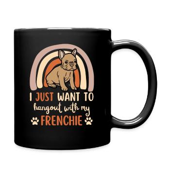Süße Französische Bulldogge Liebhaber Kawaii - Tasse einfarbig - Schwarz - Rechts