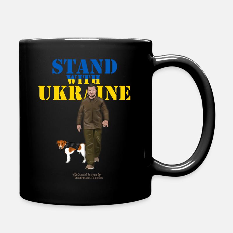 Ukraine Zelensky Patron Stand with Ukraine - Full Colour Mug - black