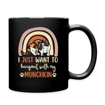 Süße Munchkin Katze - Tasse einfarbig - Schwarz - Rechts