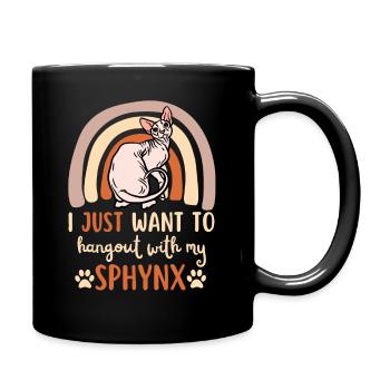 Süße Sphynx Katze - Tasse einfarbig - Schwarz - Rechts
