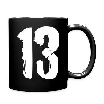 13 Zahl Trikot - Tasse einfarbig - Schwarz - Rechts