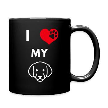 I love my dog - Full Colour Mug - black - Right