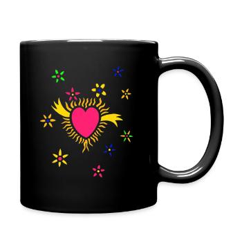 Rote Herz - Full Colour Mug - black - Right