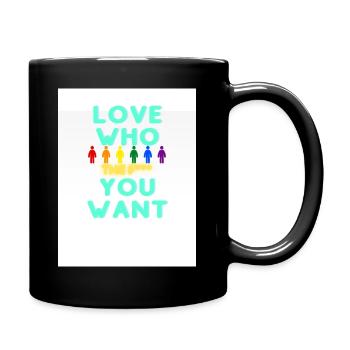 Love who (The F***) you want - Tasse einfarbig - Schwarz - Rechts