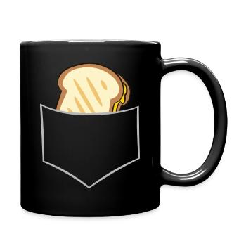 Sandwich - Dans la poche de poitrine / poche de chemise - Mug uni - noir - Droite